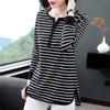 Women's Round Neck Long-sleeved T-shirt Women's Mid-length V-neck Loose Bottoming Shirt