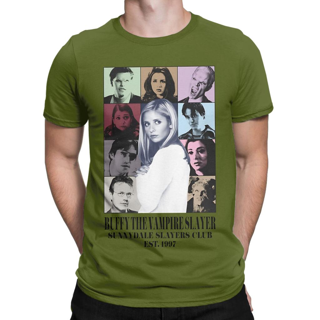 BBUFFY THE VAMPIRE SLAYER THE ERAS TOUR Смешная хлопковая футболка 100% Баффи - Истребительница вампиров Топы с принтом Баффи для унисекса