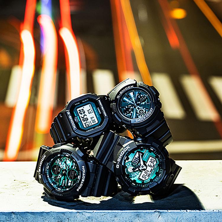 Casio Мужские часы с двойным дисплеем (жидкокристаллический/аналоговый) Серия GA-700MG-1APR-person