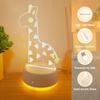 3D Ночник Жираф с питанием от USB - Теплый белый, идеально подходит для украшения спальни, вечеринок, дней рождения и праздничных подарков.