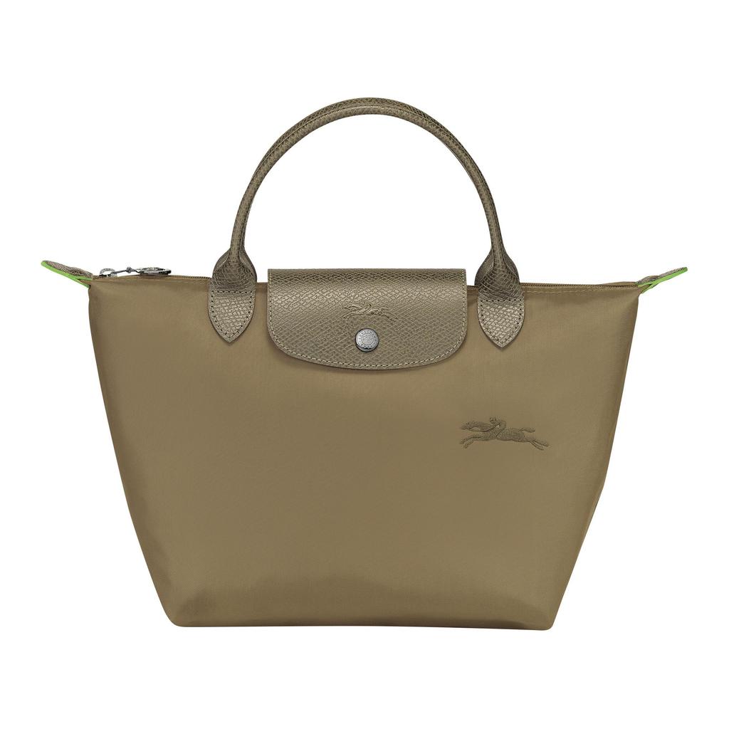 Longchamp Le Pliage Green Сумка-тоут 'Пельмень' с принтом логотипа из переработанного полиамида Маленькие женские сумки-тоут Артишоково-зеленый 1621919M04
