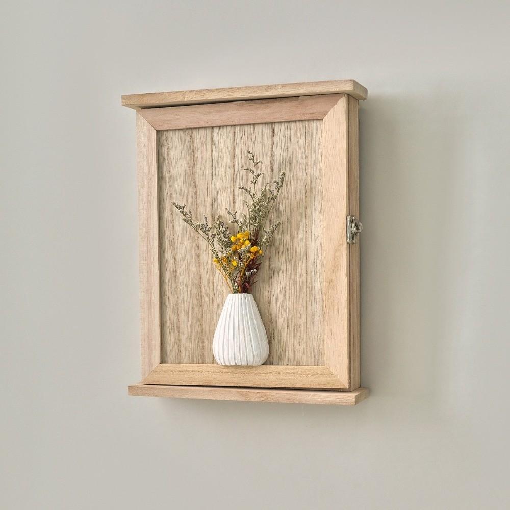 Wooden Cabinet Key Rack Rustic Key Hook Wall Decor Wall-Mounted Key Storage Box  Office