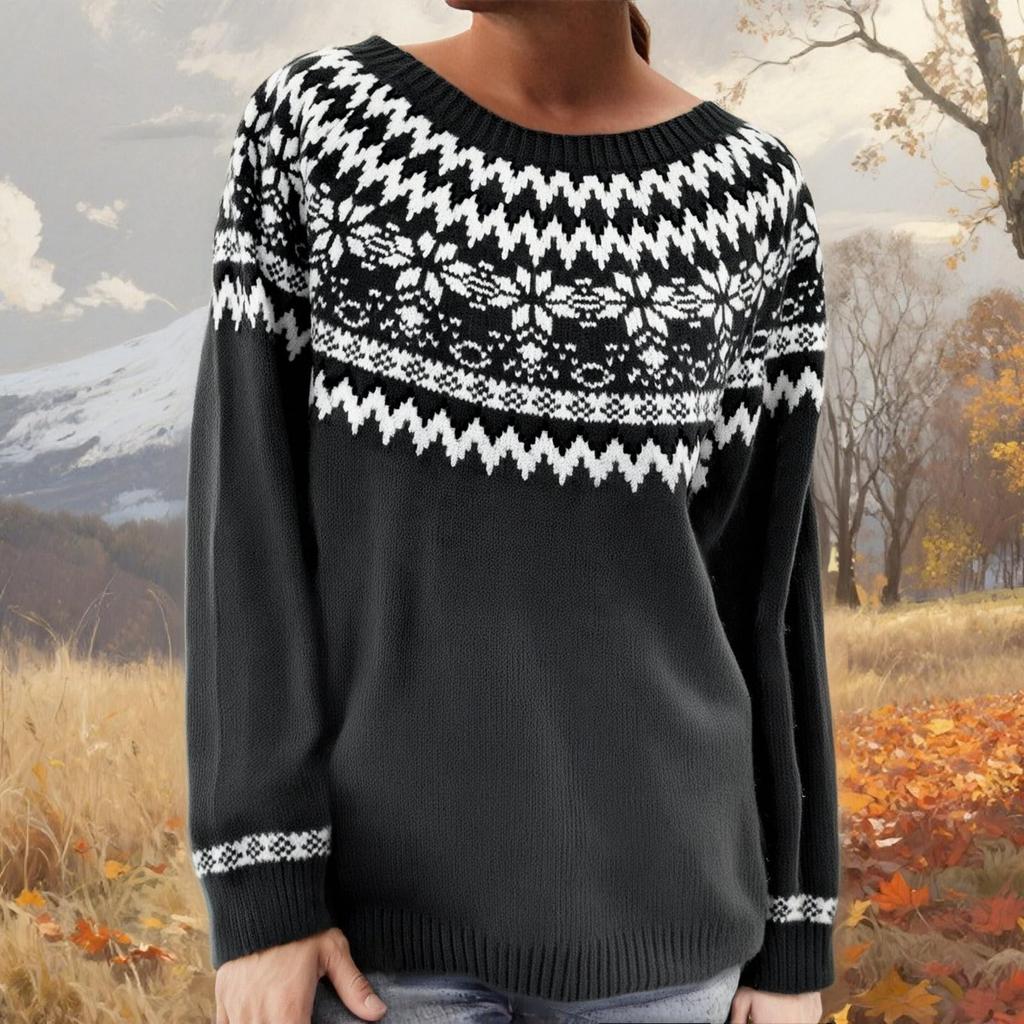 Женский модный свитер, круглый вырез, свободный пуловер, трикотажный свитер с длинными рукавами