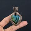 Labradorite Pendant, Handmade Gemstone 999 Copper Wire Wrapped Pendant Antique Jewelry, For Gift Silver Jewelry