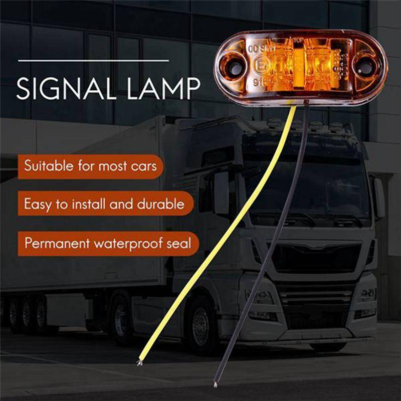 Powerful Amber Red 2.5 Inch Oval LED Trailer Truck Clearance Light Side Marker Light Waterproof Marker Indicators Light
