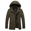 Autumn and Winter New Style Washed Cotton Jacket Men's Velvet Thickened Workwear Warm Mid-length Hooded Cotton Jacket Cotton Jacket