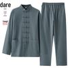 Men's Traditional Chinese Style Cotton-Linen Tang Suit, Retro Hanfu Zhongshan Suit & Tai Chi Attire