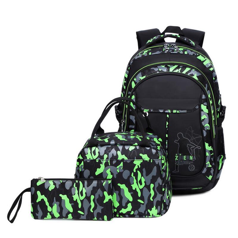 Li Shen Men's Camouflage 3-Piece Backpack Set