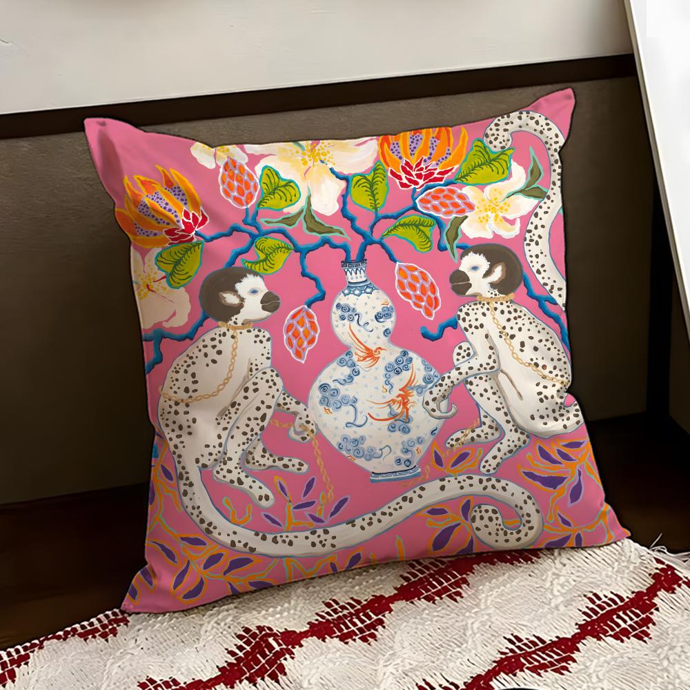 PPaige GGemmel MMonkey Cushion Cover Reversible Soft Durable Pillow Cover Home  Car MultiScene Use for Daily Comfort