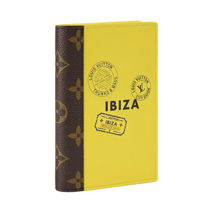 Louis Vuitton City Letter Print Leather Passport Holder Unisex accessories Brown Yellow M29102