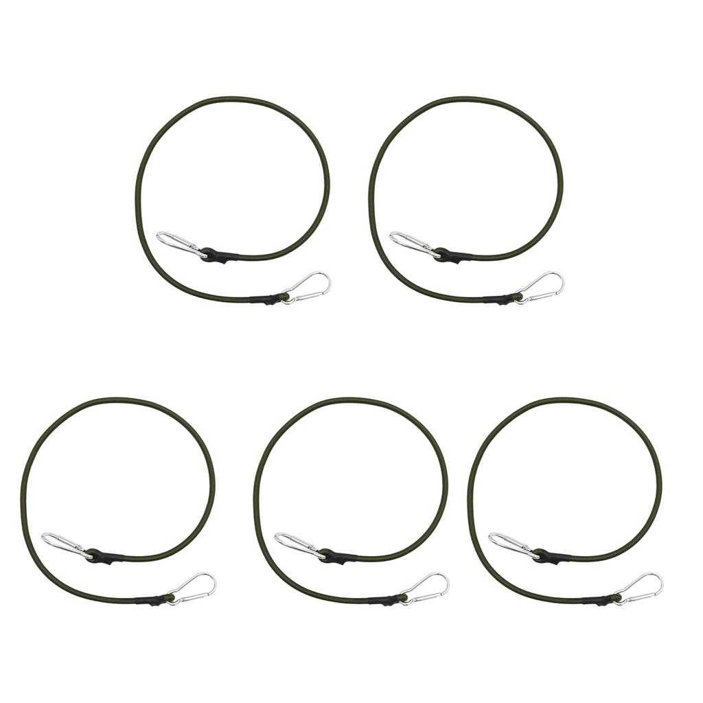 Set of 5 Tensioning Strap with Carabiner Bungee Rope Expander with Hook In 4 Size Rubber Tensioner with Carabiner Hook