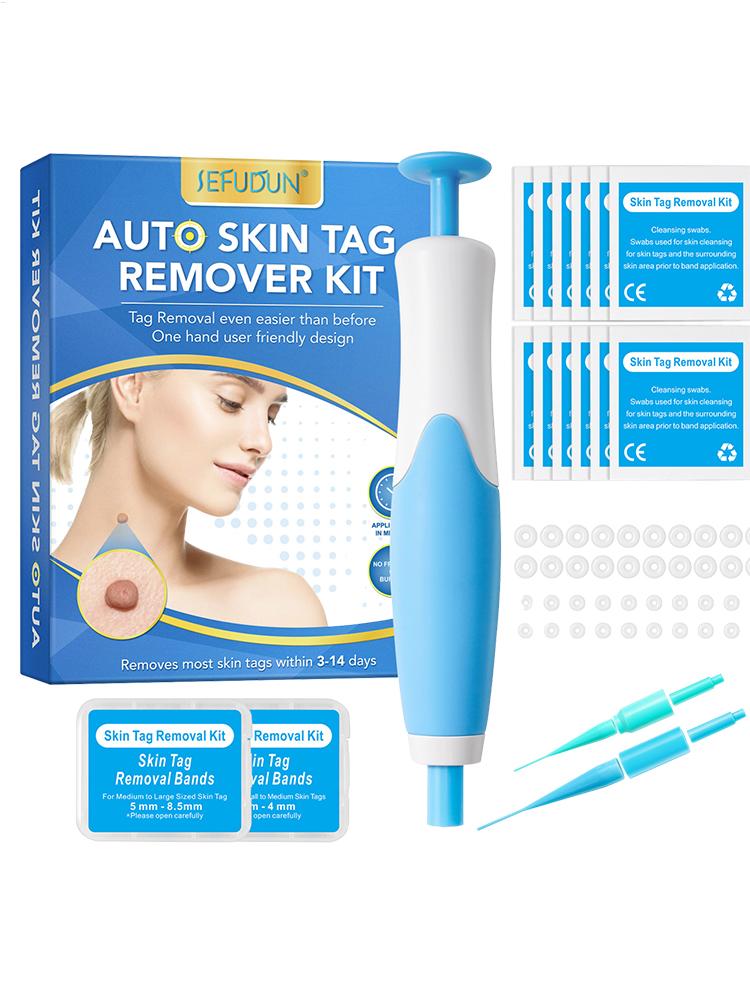 2-in-1 Auto Tags Skin Tags Removal Pen Fast Removal Kit Safe Auto Tags Removal Pen With 40 Rubber Bands For 2-8mm Skin Tags
