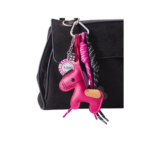 Брелок Яркий Цвет Искусственная Кожа Дизайн Лошади Брелок Подвеска Легкий Держатель для Ключей с Веревкой Аксессуар для Сумки для Телефона