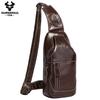 Мужская кожаная сумка-мессенджер, многофункциональная нагрудная сумка