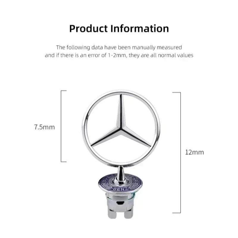 ESU5 For Mercedes Benz AMG W204 W205 W203 W211 W212 W213 W201 W210 W124 Car Engine Hood Emblem Front Bonnet Chrome Mark Accessories