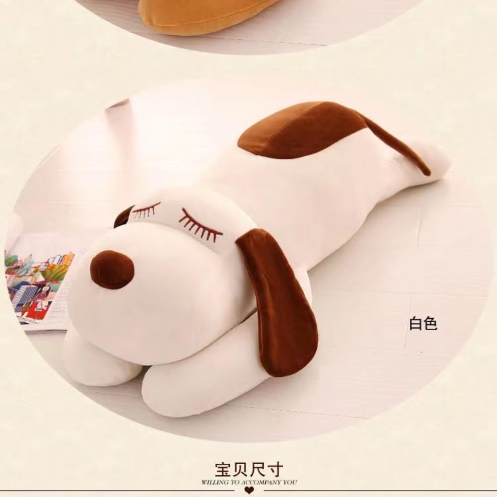 Super Soft Sleeping Dog Pillow Cushion Plush Toy, Fluffy, Brown (55cm)