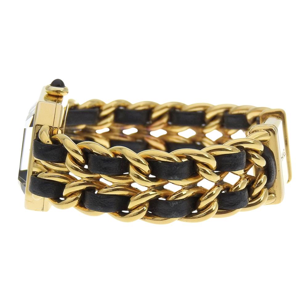 Chanel Premiere S Watches H0001 blackDial Plated Gold/leather Quartz Analog Display Women Used