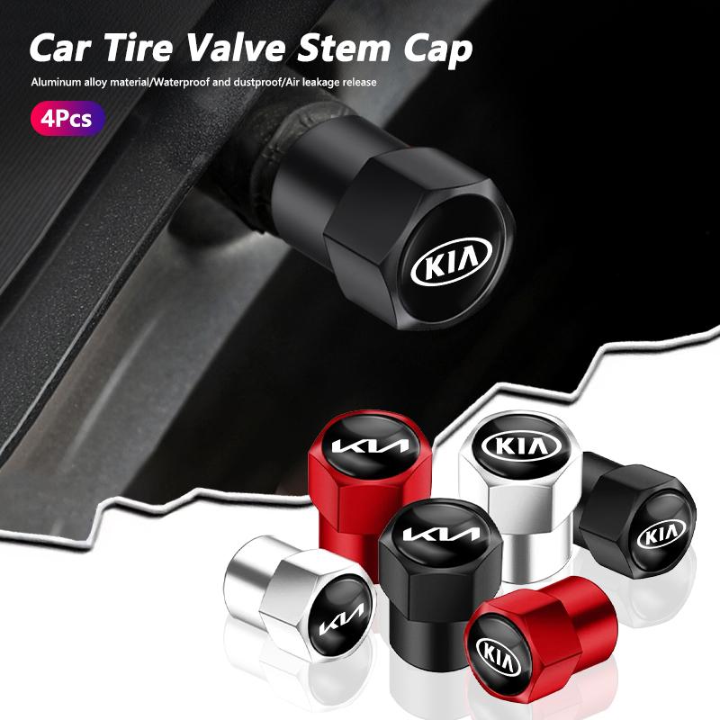 4Pcs Car Tire Valve Stem Dustproof Cover Cap For Kia Sportage Seltos Sorento Carnival Ceed Borrego Rio Forte K3 K4 K5 K7 EV3 EV6 MA5