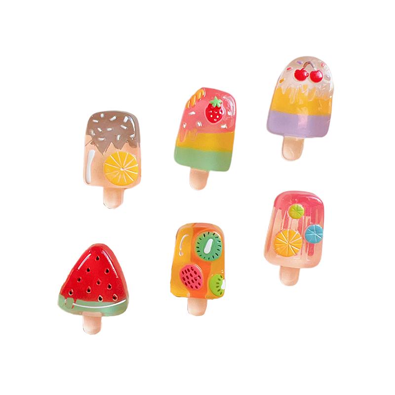 Набор из шести магнитных наклеек на холодильник с мороженым, магнитные наклейки на пластину с отверстием, новые имитационные игрушки для игр с едой, украшения для дома