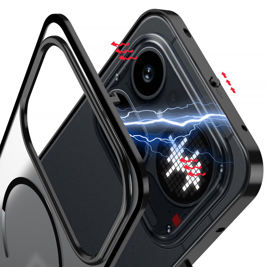 Чехол для Nothing Phone 4A Pro Phone 4A Алюминиевый Сплав Металлическая Рамка Бампер Матовый Акрил Magsafe Беспроводная Зарядка Чехол
