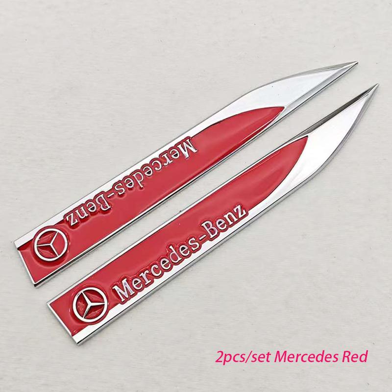 AABHA1 2pcs 3D Metal Car Fender Side Wing Mercedes AMG Logo Emblem Badge Sticker For Mercedes Benz AMG B C E G Class GLB GLC GLK GLE