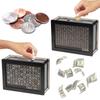 Eur Black Reusable Piggy Bank With Money Goal Counter Piggy Bank Diy Saving Money Box Crafts Home For Helps The Habit Of Saving