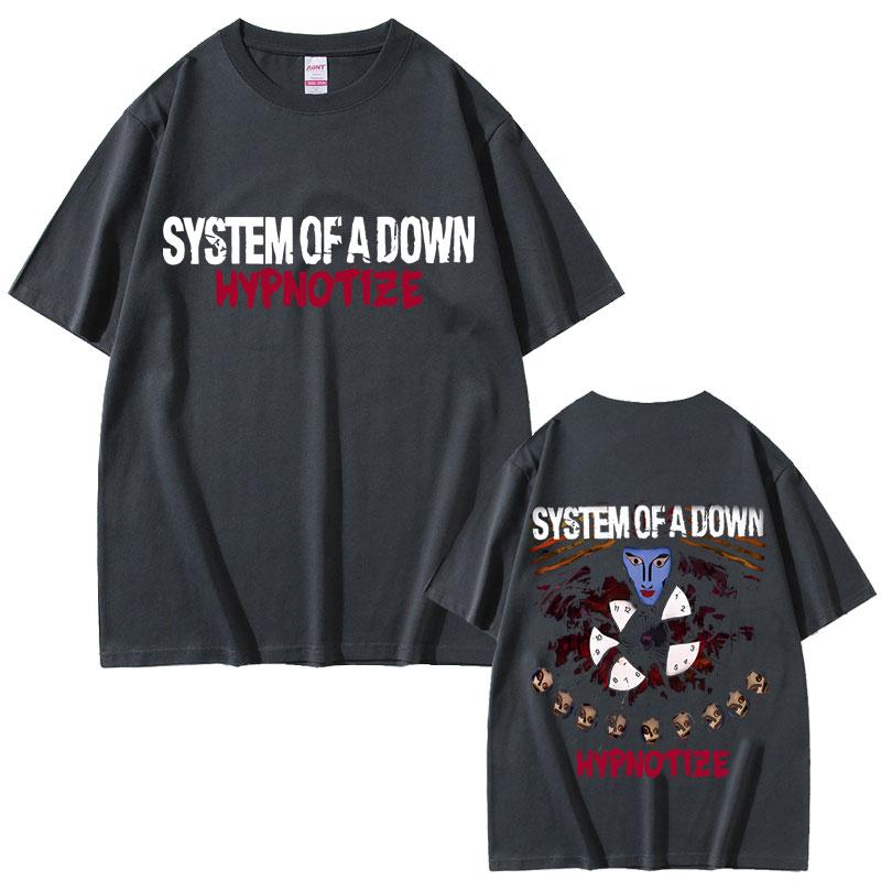 2025 Лето System of A Down Hypnotize Графические Футболки Мужские Женские Альтернативный Метал Музыка Мужские 90-е Винтаж Рок-группа Футболка