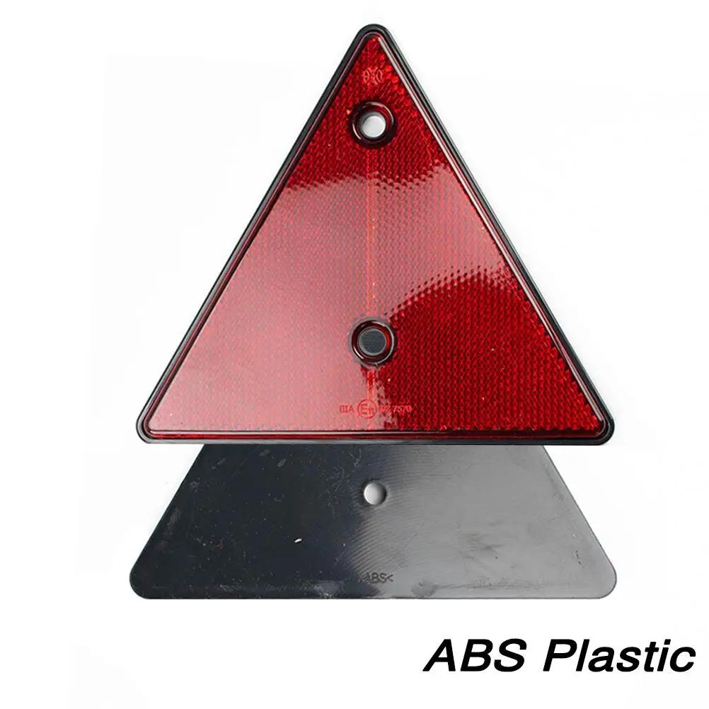 2/1PCS Red Triangle Rear Reflectors Safety Screw Fit for Gate Posts Trailer Motorcycle Caravan - Reflective Visibility Enhancer