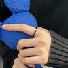 Vintage Black Drop Glaze Open Rings for Men Women Irregular Texture Simple Adjustable Finger Rings y2k Punk Party Jewelry Gift