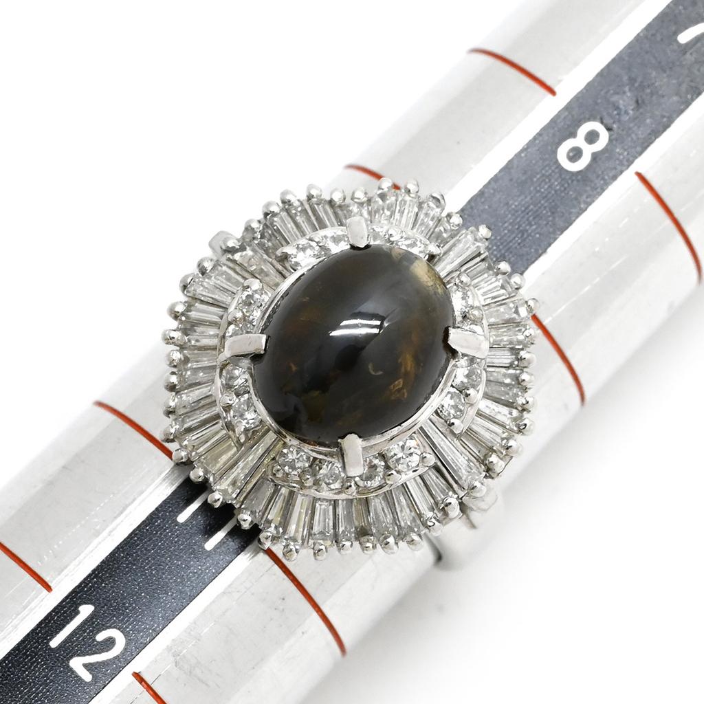 NON BRAND - Chrysoberyl Cat's Eye Diamond RingRing ring Pt900/Chrysobell Cat's Eye #10(JP Size) Array