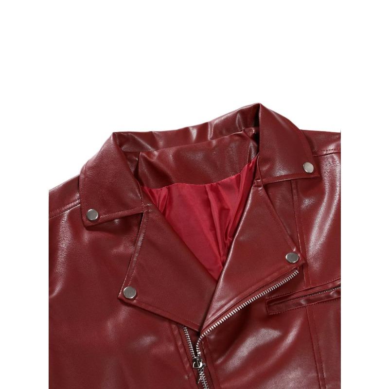 Мужская куртка из искусственной кожи с несколькими карманами, мужская мотоциклетная кожаная куртка в стиле панк, кардиган на молнии, кожаная куртка