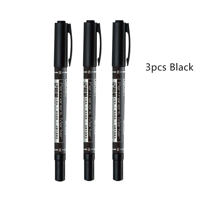 3 шт. перманентный маркер черный, красный, синий цвет, жирные тонкие ручки для CD, ткань, рисунок по дереву D6537