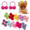 10pcs Plush Pets Grooming Bows Colorful Dog Hair Rope Dog Hair Bows Ball For Dogs Puppy Cats