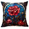New Vintage Floral Pillowcase Creative Colored Glass Printed Home Sofa Car Cushion Pillowcase