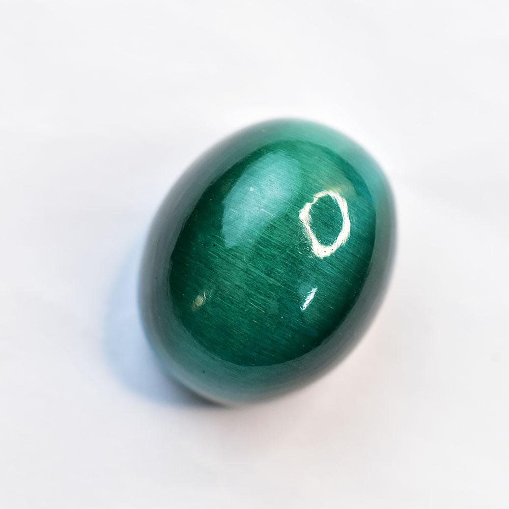 Natural Indian Cat'S Eye 123 ct Cabochon Shape Green Loose Gemstone for Jewelry Making and Crafts