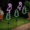 Neon Solar Garden Light Waterproof Landscape Courtyard Lamp Christmas Tree Flamingo Neon Lights Christmas Party Decor Supplies