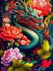 Алмазная картина, китайский дракон, цветок пиона, Diy, полная квадратная круглая дрель, стразы, вышивка, мозаика с животными, наборы для вышивки крестом, Настенный декор