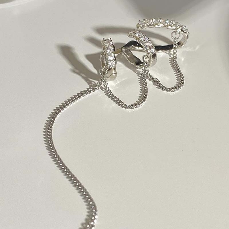 Сверкающий циркон, длинная цепочка с кисточками, зажим для ушей для женщин, модный простой без пирсинга, поддельные хрящи, манжеты для ушей, вечерние ювелирные изделия, подарки