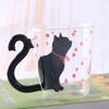 1 шт. Милая кошачья стеклянная чашка для сока, кофе, чая с молоком, кофейная стеклянная кружка, ручка в виде кошачьего хвоста, подарки для влюбленных на День Святого Валентина, ложка из нержавеющей стали