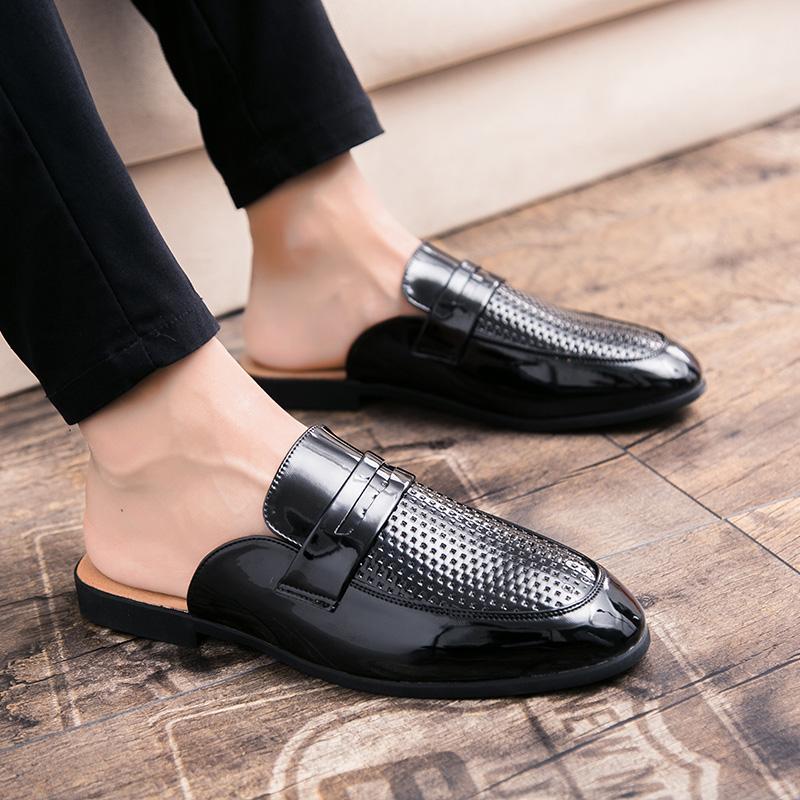 Fashion Men Summer Casual Shoes Handmade Muller Shoes Mens Comfortable Half Drag Sneakers Classic Breathable Mens Half Slippers Loafers