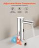 Touchless Bathroom Sink Faucet, Automatic Motion Sensor Restroom Toilet Faucet, Hands Free Adjustable Cold Hot Single Handle Water Mixer Battery