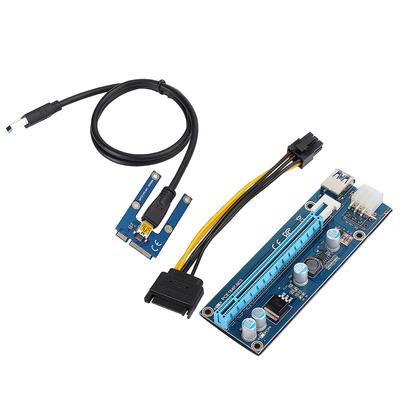 Mini PCI-E to PCI Express16x Extender Riser Adapter с кабелем питания SATA для майнинга видеокарт