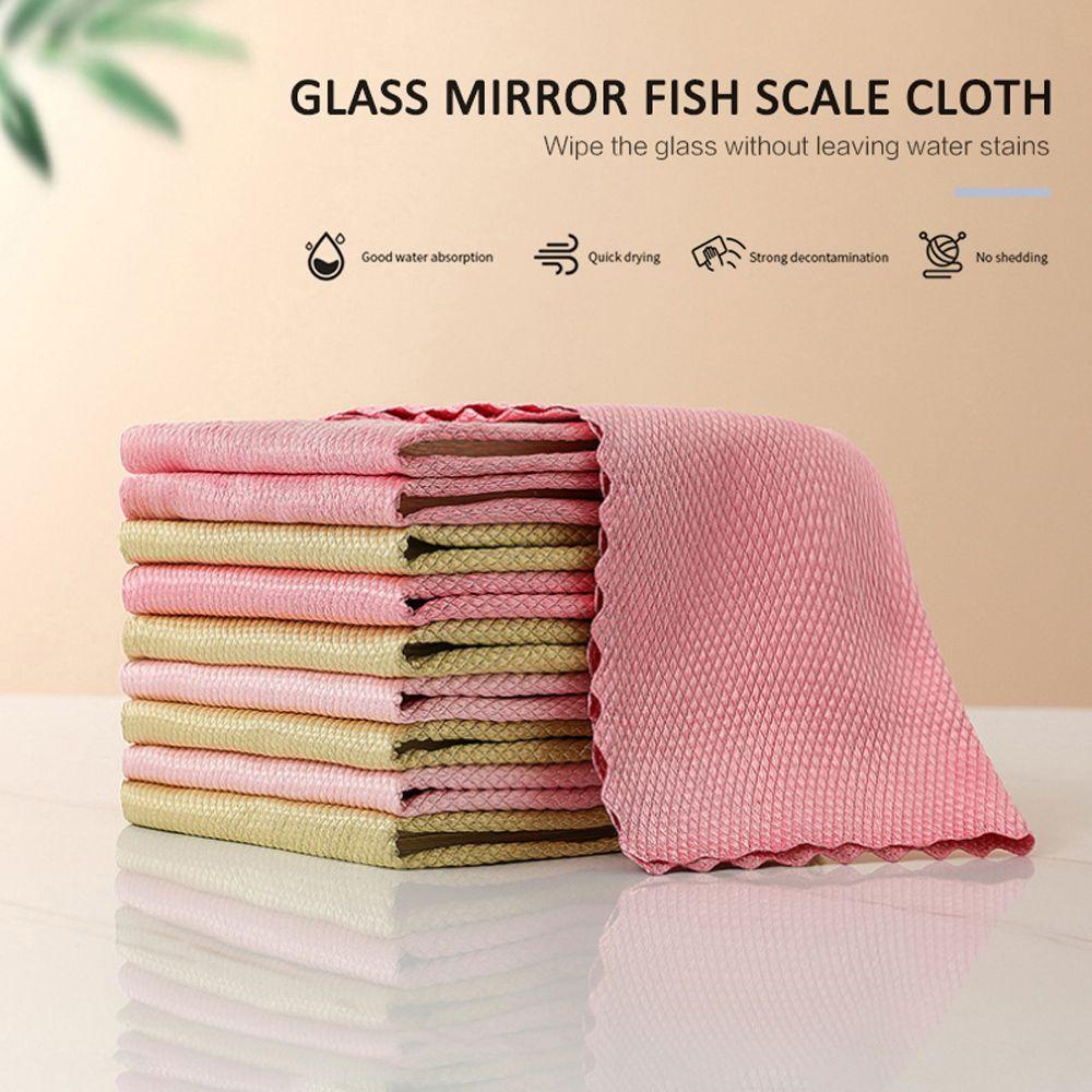 Kitchen Polishing No Traces Anti-Grease Wiping Rags Fish Scale Towel Cleaning Cloth Scouring Pad