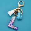 Colorful Acrylic Initial Tassel Keychain - Fashionable Jewelry