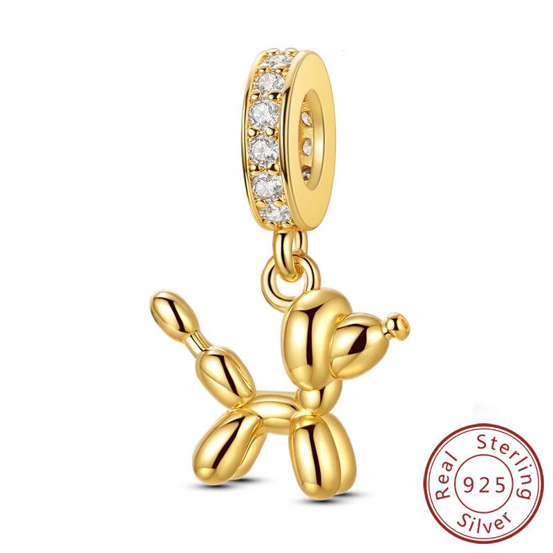 Оригинальные Шармы Бусины Медь Золотой Бант Леопард Кошка Собака Подсолнух Бусины Подходят для Подвески Браслет Женские Ювелирные Изделия Подарок