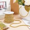 PH PandaHall 5mm Gold Cord Rope 15 Yards Metallic Twine Cord 3-Ply Polyester Shiny Cord Thread Decorative Rope for Home Décor Upholstery Curtain