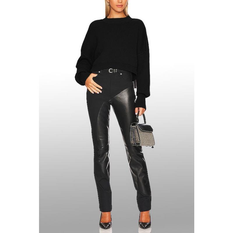 Women's Autumn and Winter Round Neck Solid Colour Loose Pullover Jumper