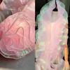 Fashion 1Yard Gradient Lace Fabric 15CM Wide DIY Pleated Lace Ribbon Transparent Organza Fabric Patchwork Decor Dress Accessory