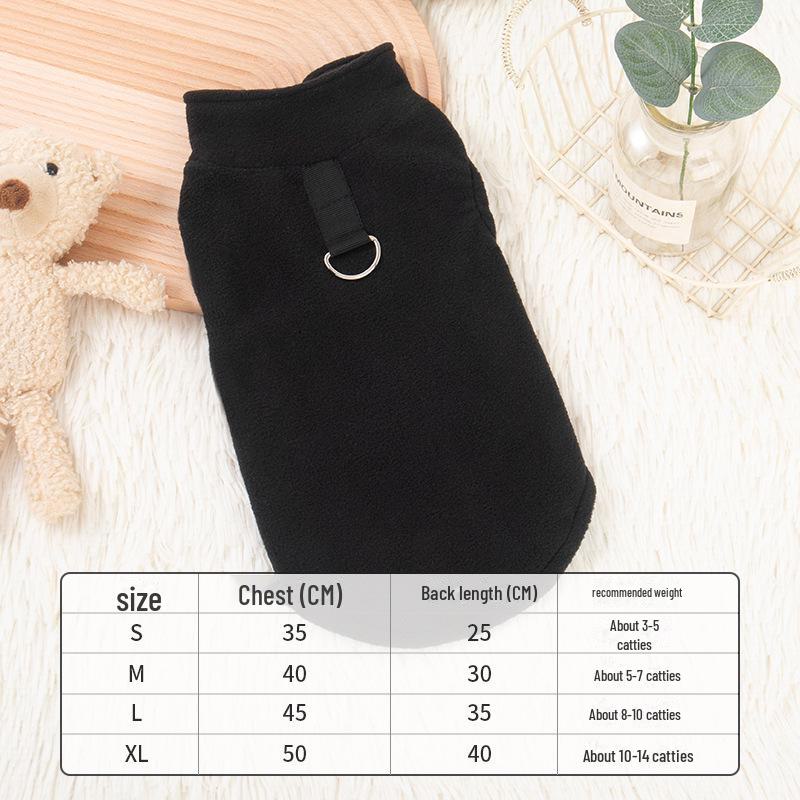 Thick Polar Fleece Dog Sweatshirt with Leash Attachment - Universal Pet Clothing for Autumn and Winter