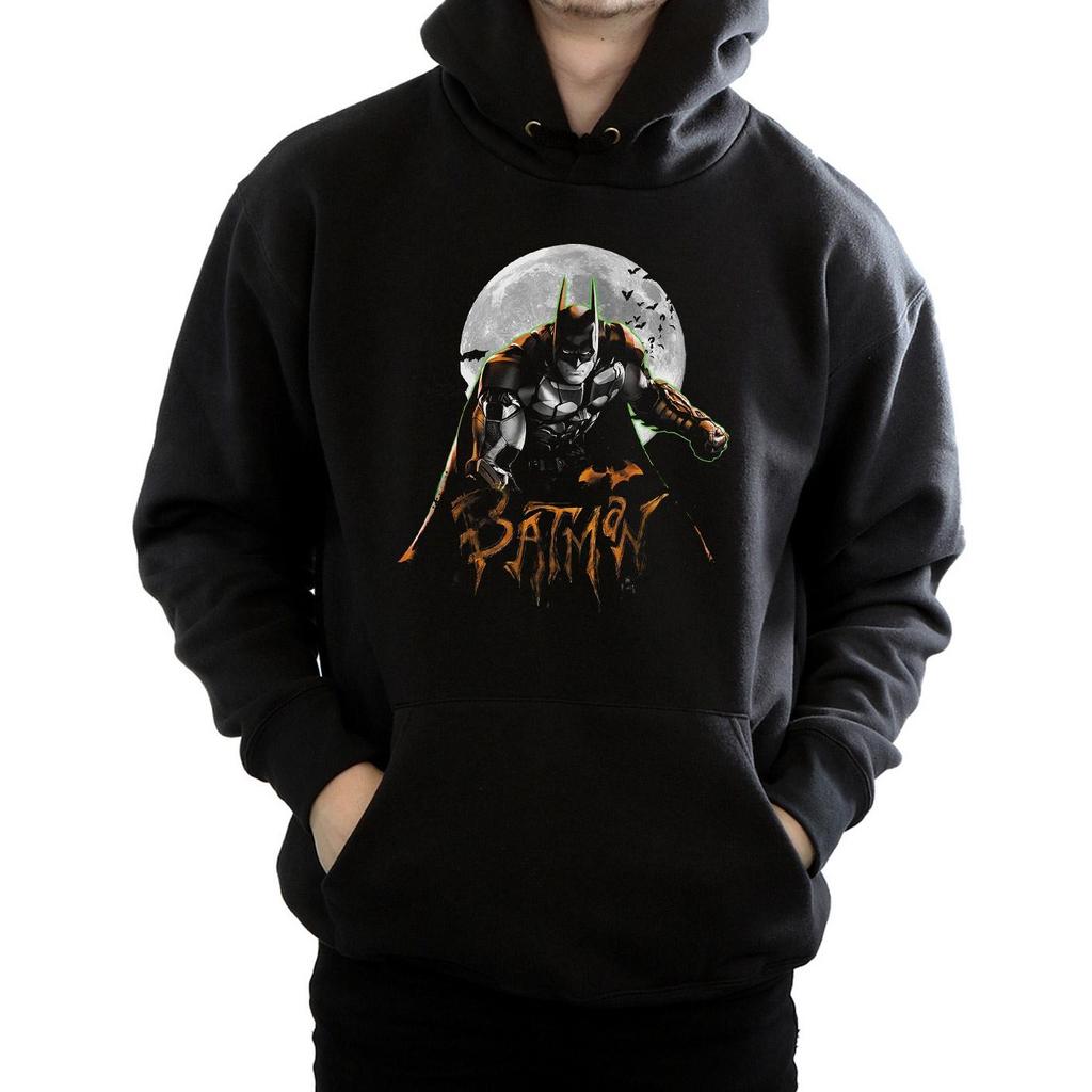 DC Comics Mens Batman Arkham Knight Halloween Moon Hoodie